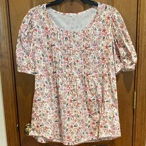 Source Unknown Pink Floral Blouse